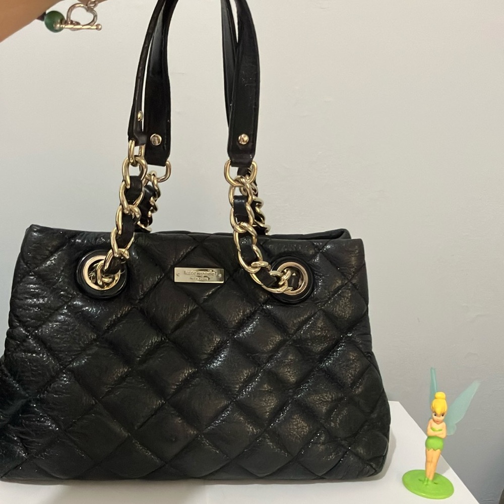 Kate Spade ♠️ Black quilted Leather shoulder and Handbag.